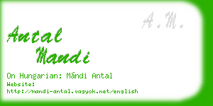 antal mandi business card